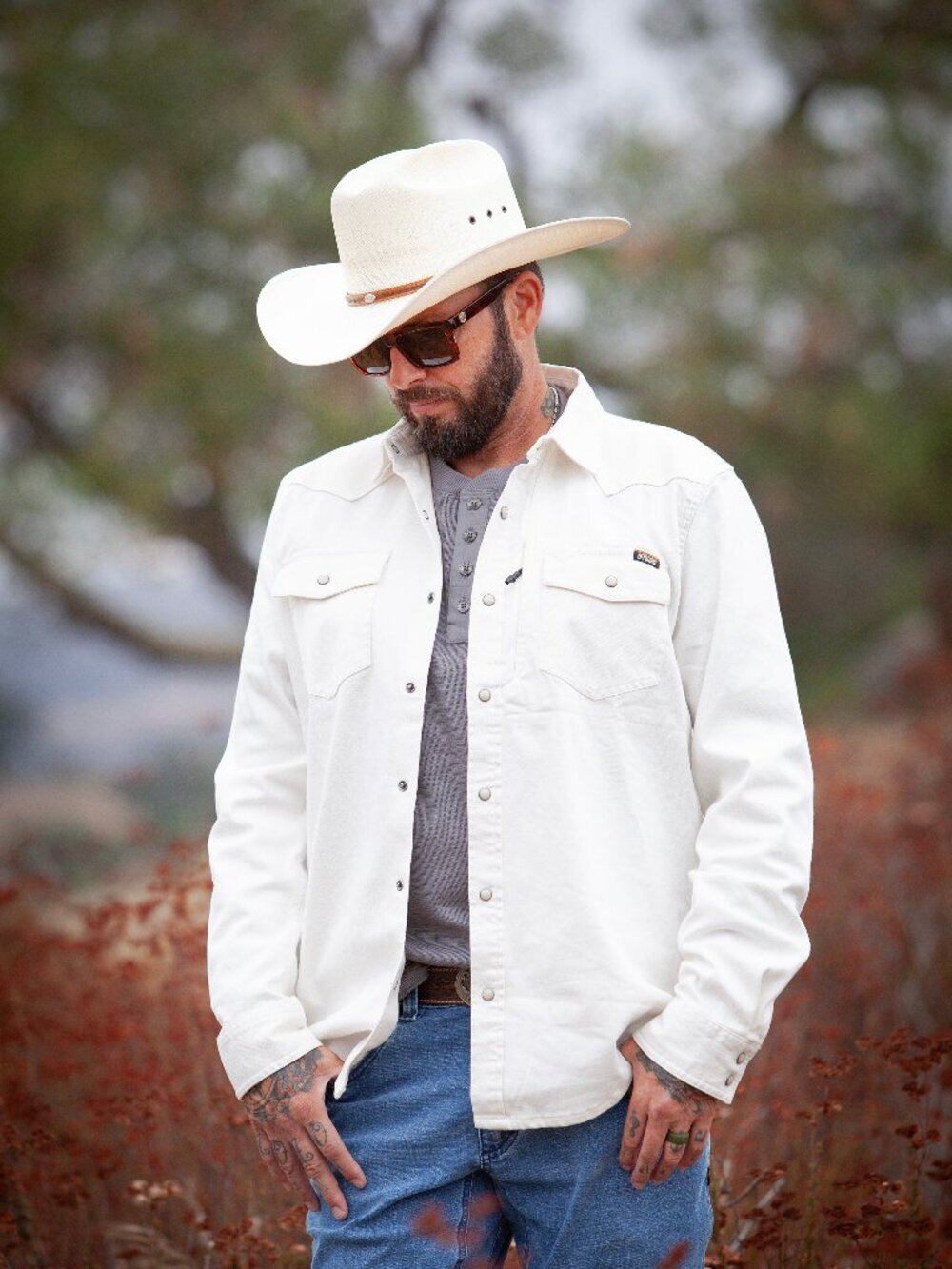 Off The Grid Surplus Earl Denim Shirt - Natural